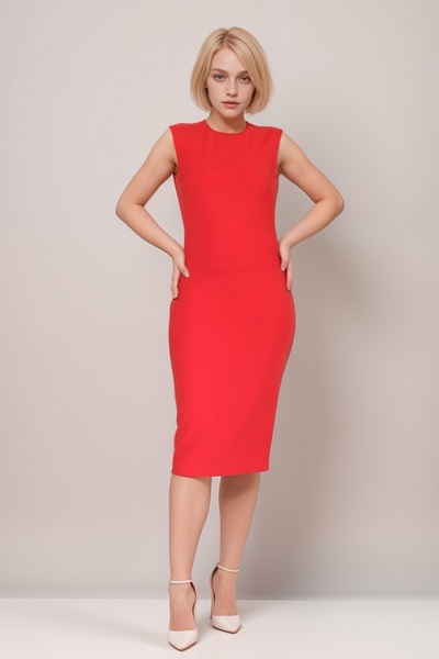 Jacquard Trimmed Cotton Blend Midi Dress