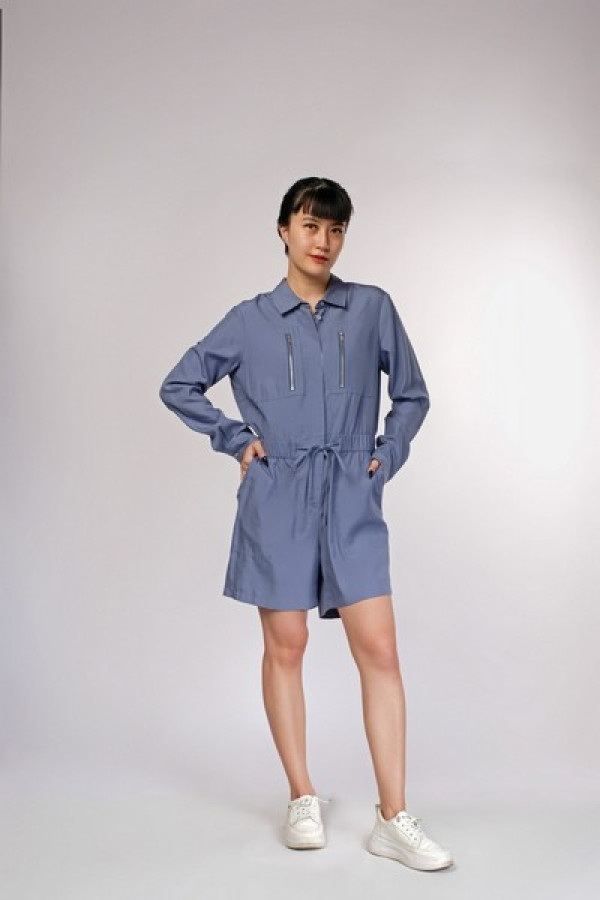 Blue Denim Short Jumpsuit