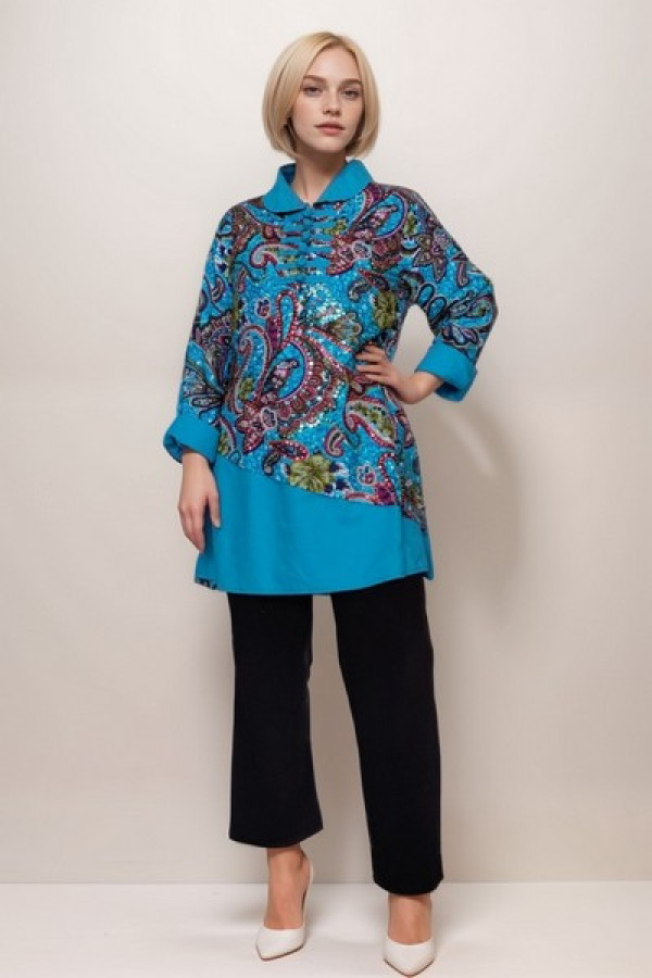 Blue Paisley Blouse