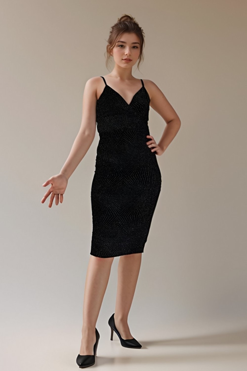 Black Sparkly Mini Dress