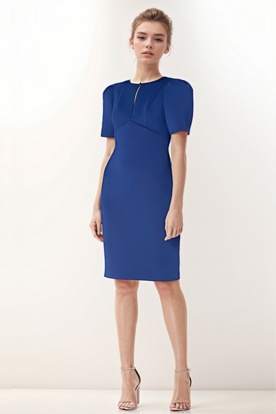 Blue Stretch Ponte Royal Dress