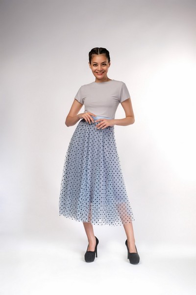 Blue Polkadot Skirt