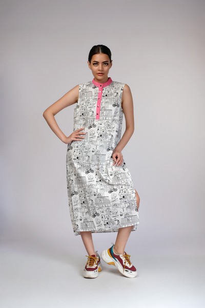 Doodle Printed Dress