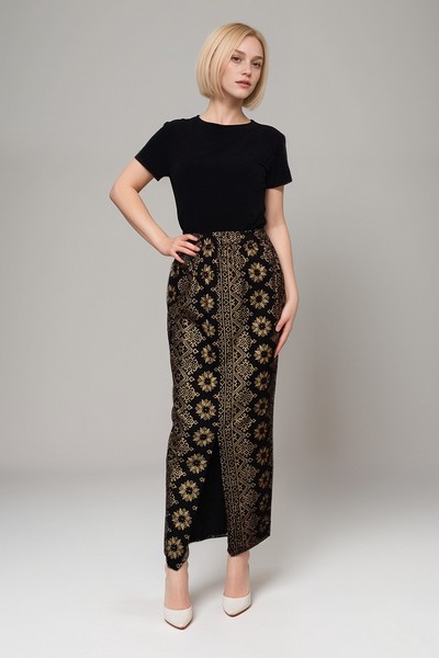 Golden Batik Maxi Skirt